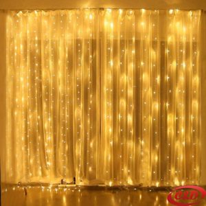 Lampice; LED; Zavjesa/Ledenice; 3 x 3 m; Toplo Bijela