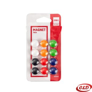 Deli metalni magneti promjera 15 mm u više boja, pakiranje od 12 komada