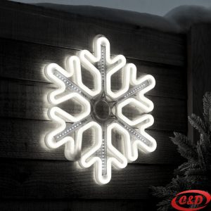 LED Neon bijela pahulja 60 cm sa 600 LED lampica u hladno bijeloj boji