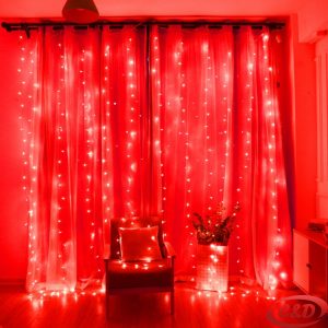 LED zavjesa crvena 3x3 m sa 300 LED lampica