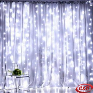 Lampice; LED; Zavjesa/Ledenice; 3 x 3 m; Bijela