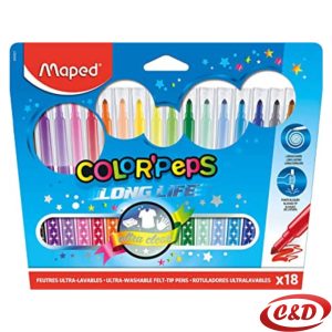 Flomasteri; Maped; Long Life; 18/1