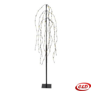 Svjetleće drvce Galena, 150 cm, crno, 120 LED lampica, toplo bijelo, električni priključak, sa tajmerom.