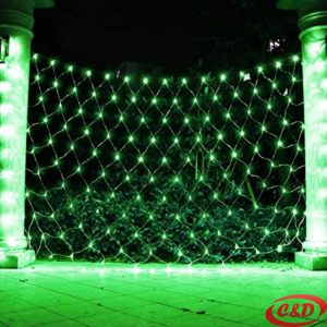 Lampice; LED; Mreža; 1,5 x 1,5 m; Zelena