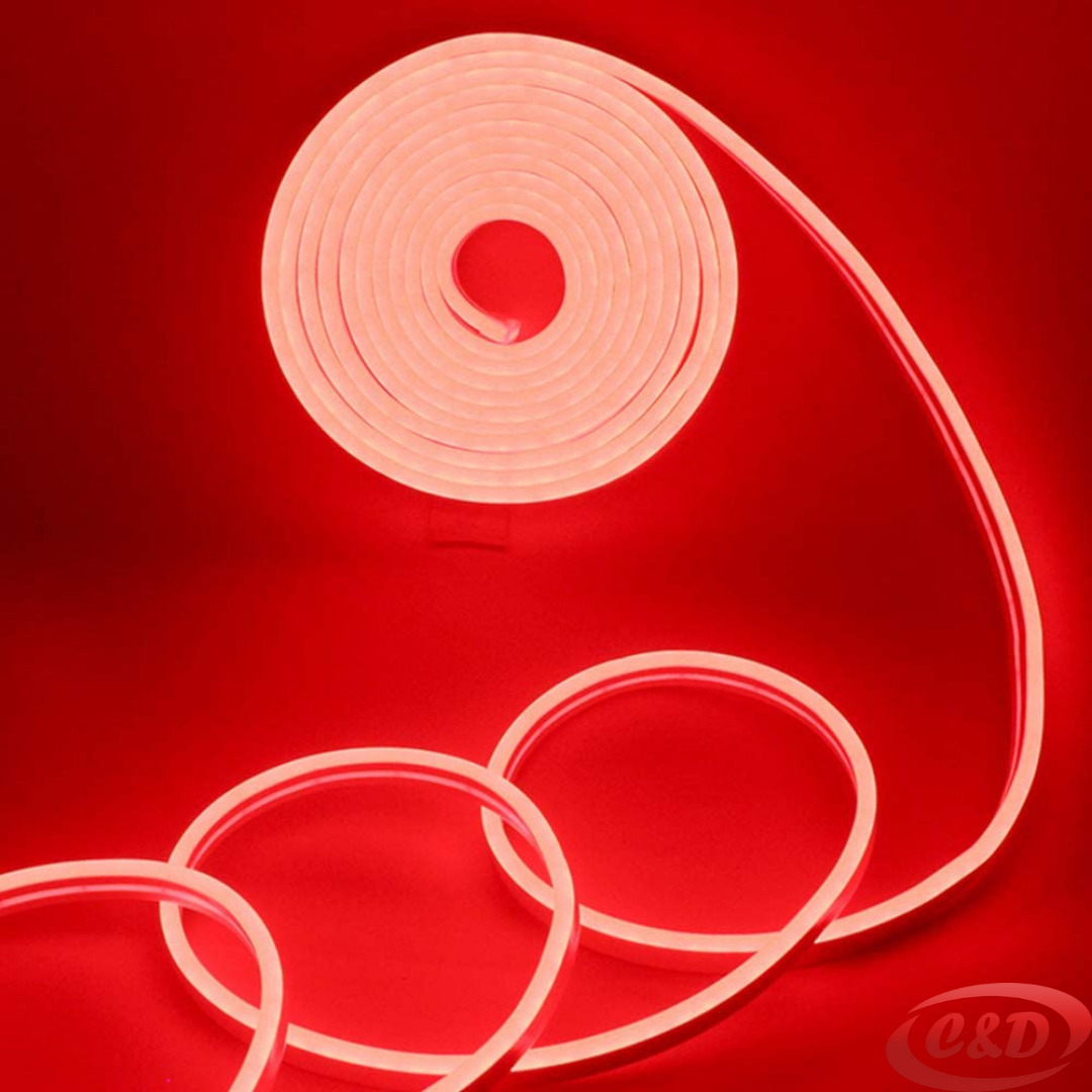 Crvena Neon Flex LED traka s IP65 zaštitom za unutarnju i vanjsku dekorativnu rasvjetu
