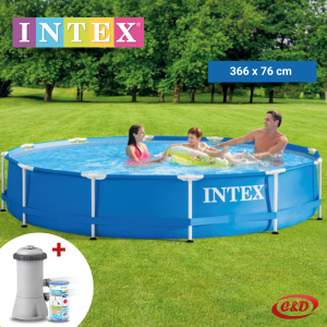 INTEX Bazen; Metalna konstrukcija; 366 x 76 cm + PUMPA