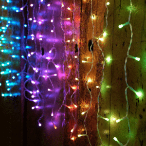 Lampice; LED; Zavjesa/Ledenice; 3 x 2 m; RGB
