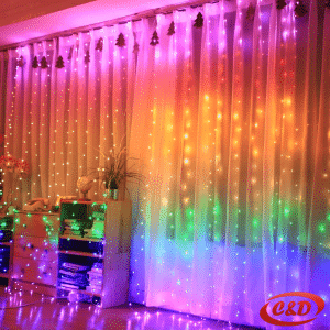 Lampice; LED; Zavjesa/Ledenice; 3 x 2 m; RGB