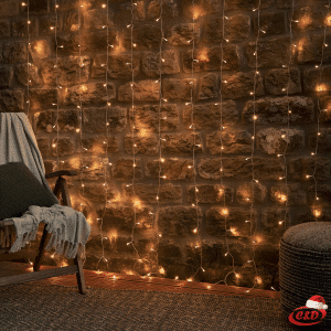 Lampice; LED; Zavjese/Ledenice; 3 x 2 m; Statična; Toplo Bijela