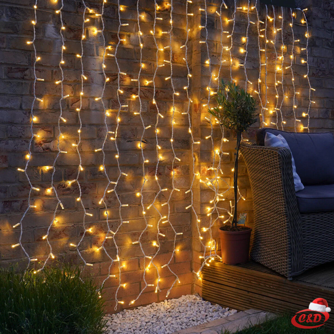 Lampice; LED; Zavjese/Ledenice; 3 x 2 m; Toplo Bijela - Slika 2