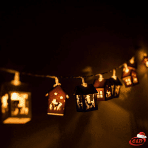 Lampice; LED; Kućice; 2 m; Toplo Bijela