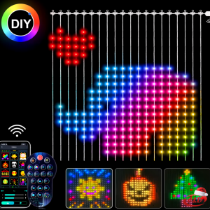 Lampice; LED; Zavjesa/Ledenice; 2×1,3 m; RGB