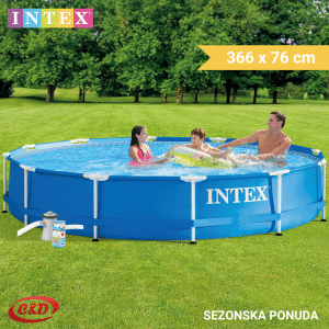 INTEX Bazen; Metalna konstrukcija; 366 x 76 cm + PUMPA