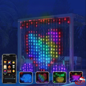 Lampice; LED; Zavjesa/Ledenice; 2×1,3 m; RGB