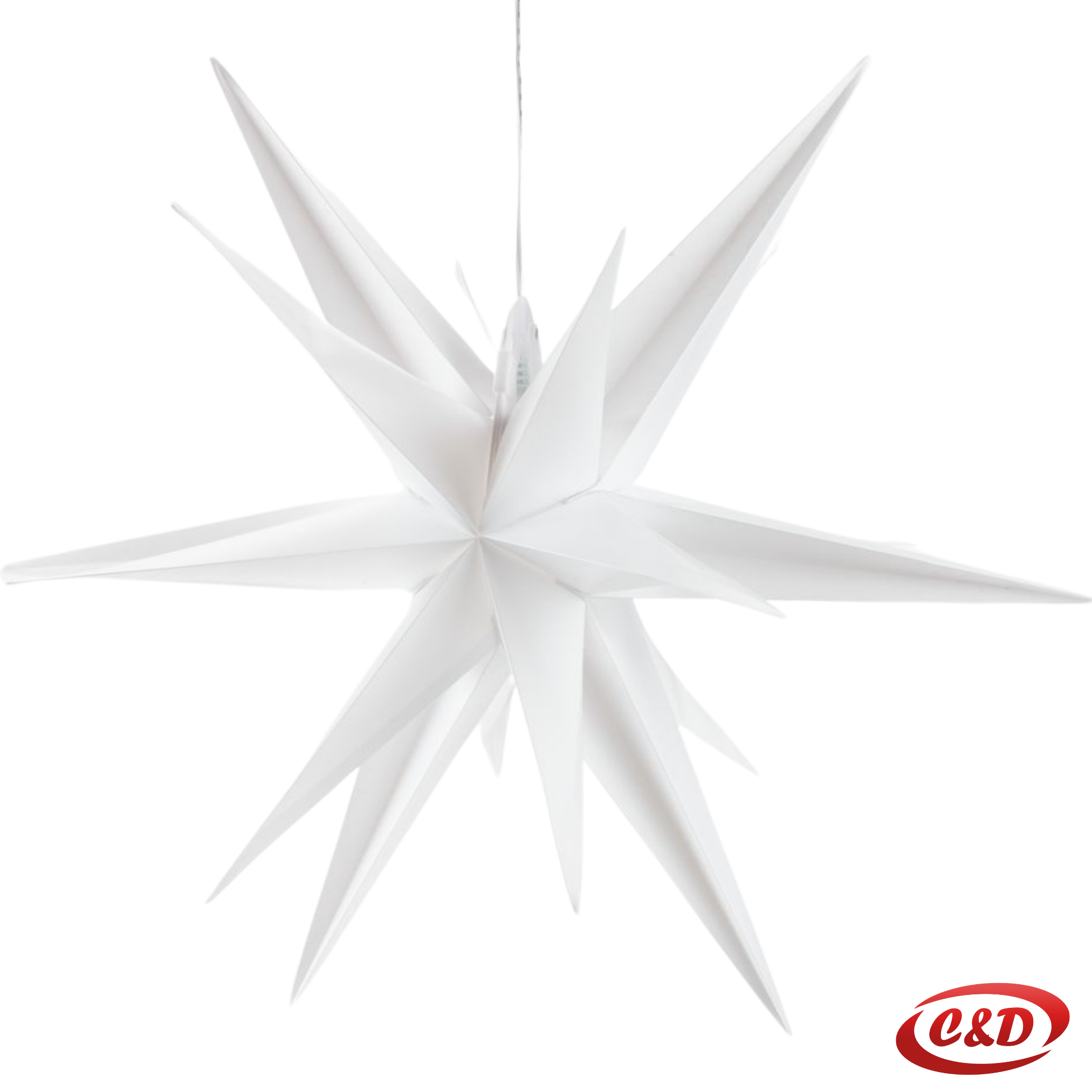 LED dekoracija zvijezda 12 cm, toplo bijelo LED, baterijsko napajanje, tajmer