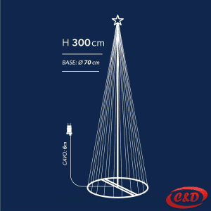 Lampice; LED; Drvce sa postoljem; 300 cm; Bijela
