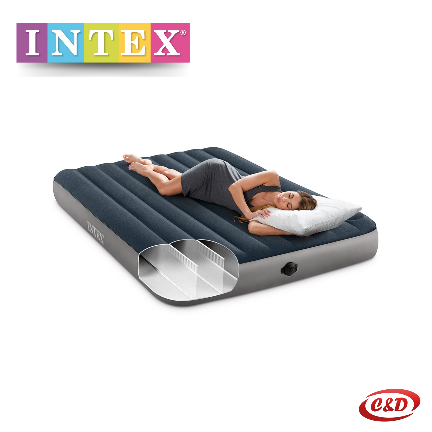 INTEX; Zračni madrac Dura-Beam standardni Queen s ugrađenom baterijskom pumpom - Slika 4