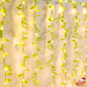 Lampice LED; Zavjesa sa Zelenilom; 3 x 2 m