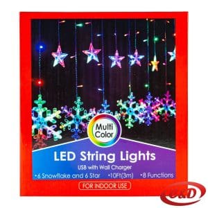 Lampice; LED; Zvijezde; Zavjese/Ledenice; 2.5m; Bijela