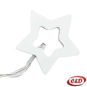 Lampice; LED; Zvijezda; Na baterije; 2 m; Toplo Bijela
