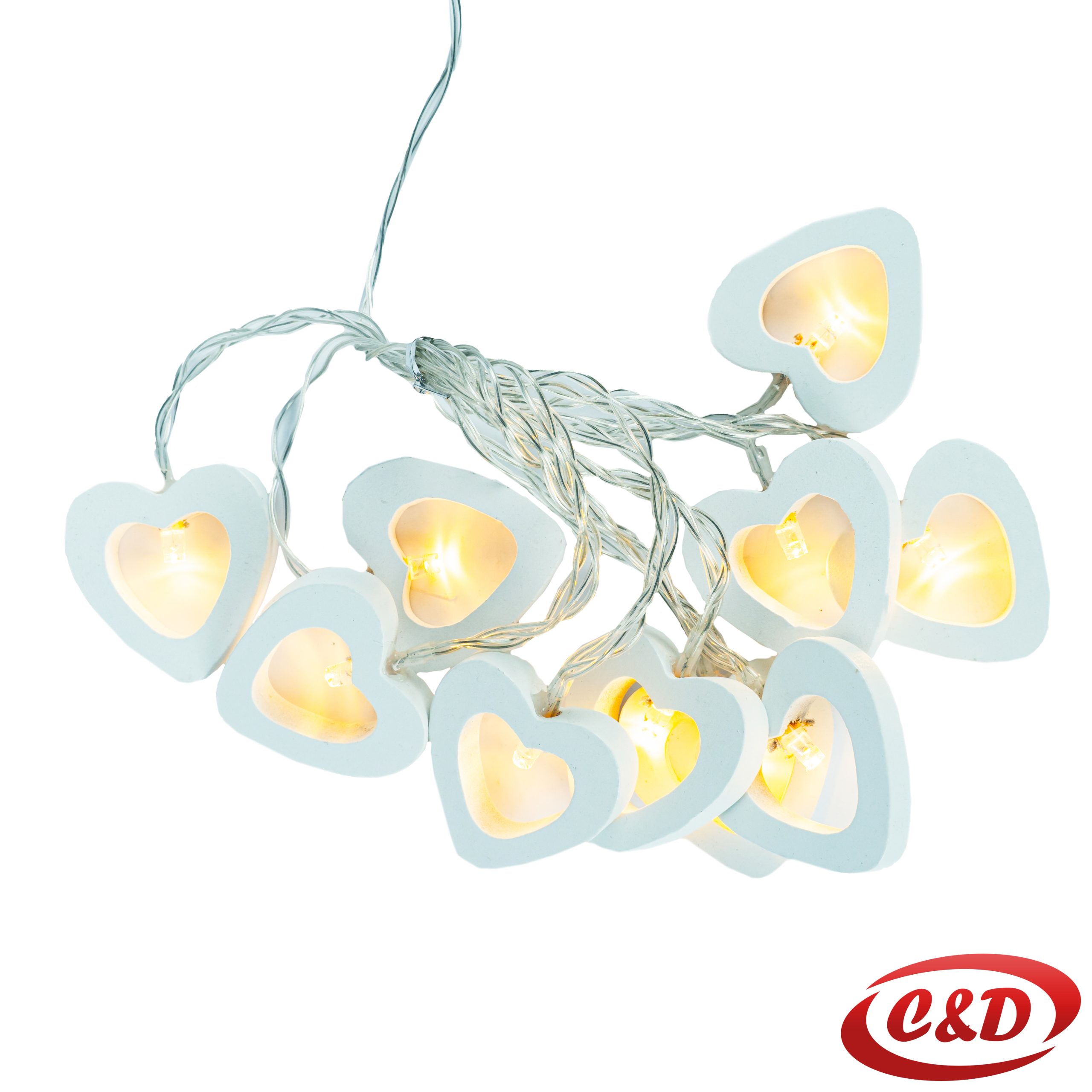 Lampice; LED; Srce; Na baterije; 2 m; Toplo Bijela - Slika 2