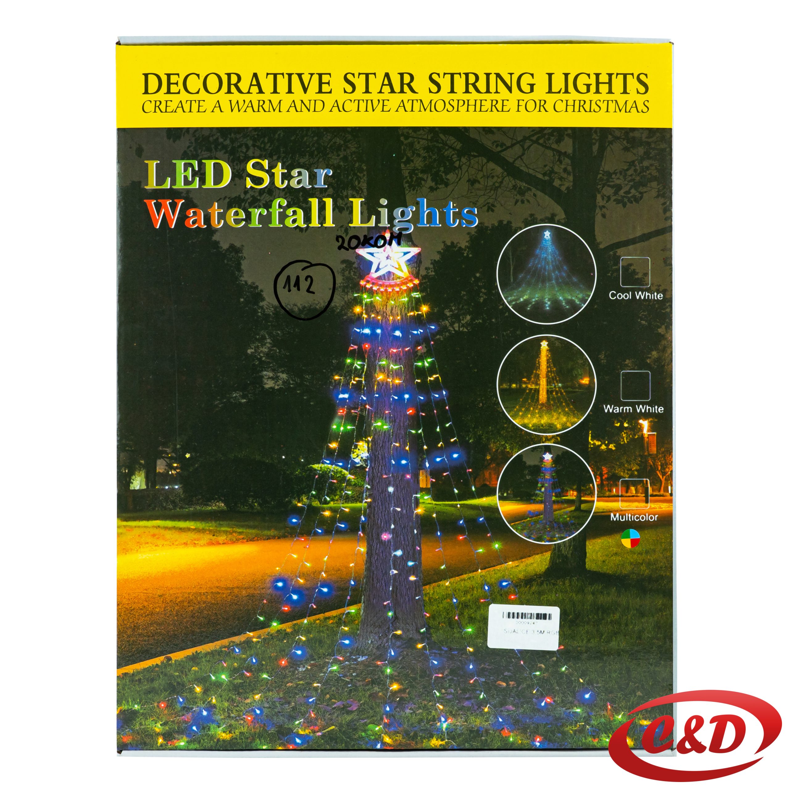 Lampice; LED; Vodopad za jelku; 3,5m; Bijela - Slika 4