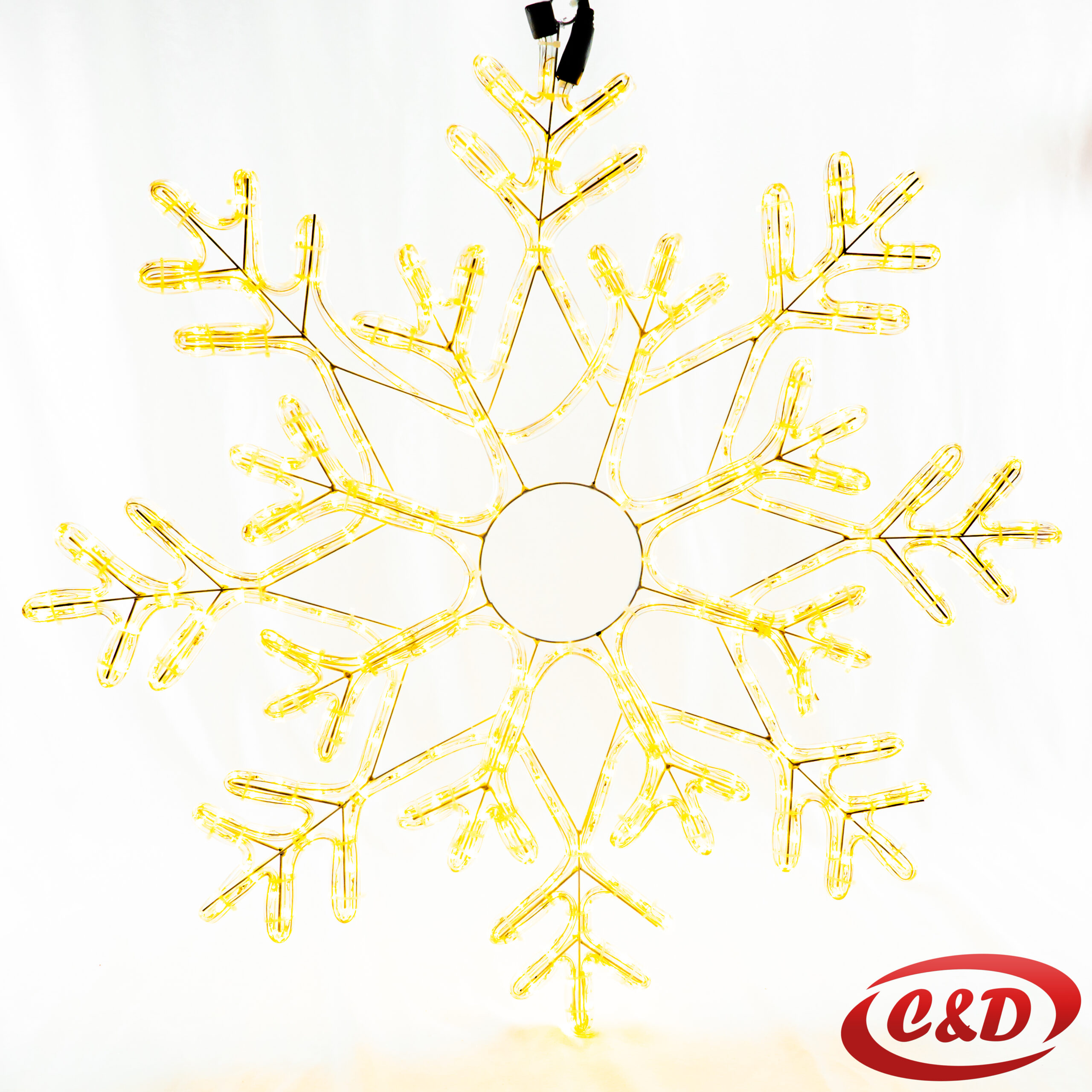 LED dekorativni obruč Ø70 cm, toplo bijele LED lampice, IP44, električni priključak