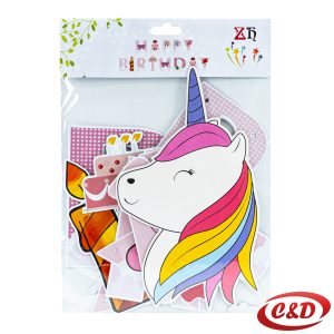 Natpis; Happy Birthday; Unicorn