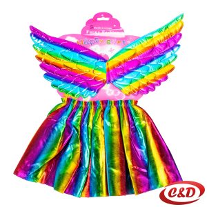 Dječji kostim vila s krilima – dugine boje