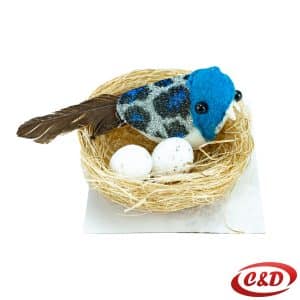 dekorativna ptičica u gnijezdu s jajima uskrsna dekoracija 5x4 cm