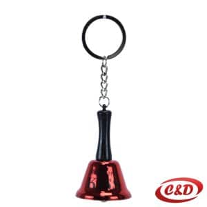 Mini metalno zvono za poljubac crveno crno 6x4 cm
