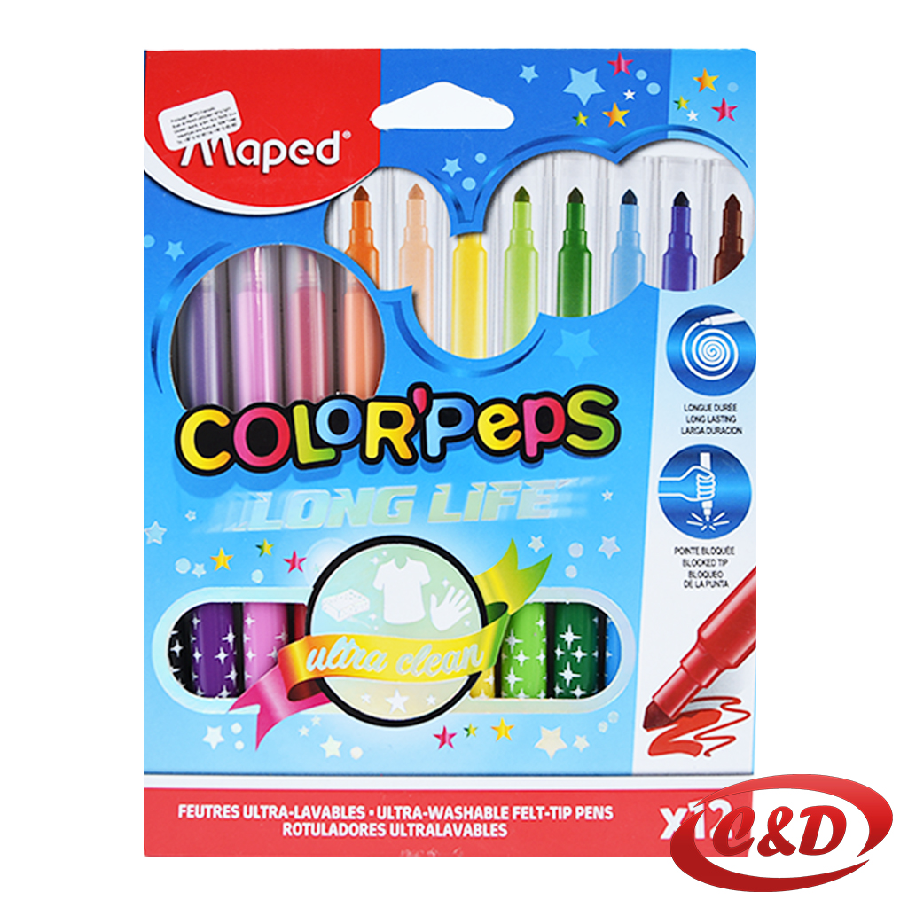 Flomasteri set; Maped; Long life; 12/1