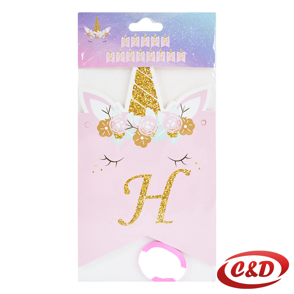 Natpis; Happy Birthday; Unicorn