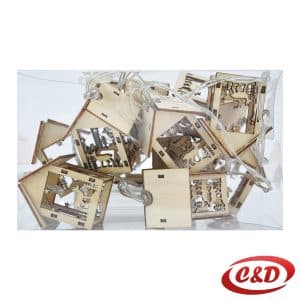 Lampice; LED; Kućice; 2 m; Toplo Bijela