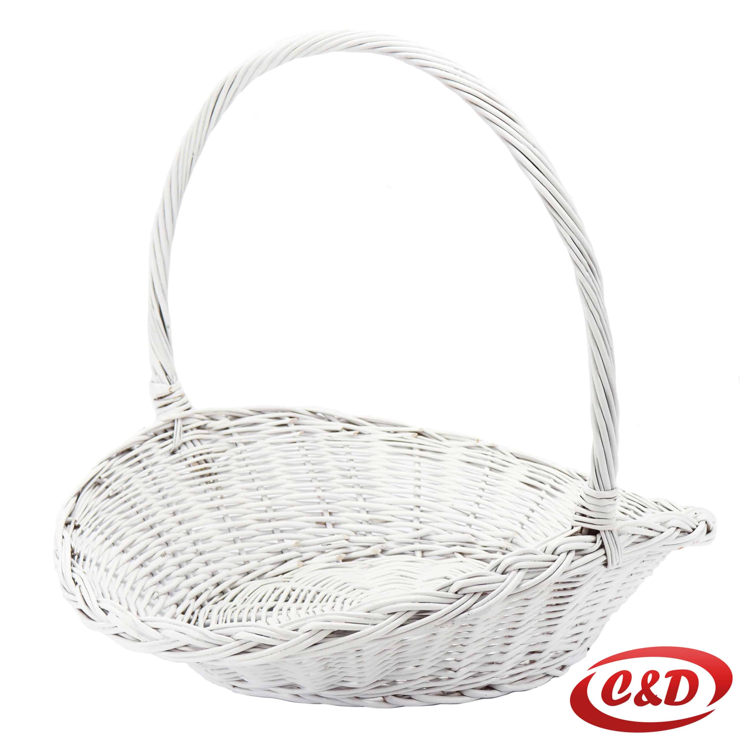 pletena korpa bijela drvena 37 cm dekoracija