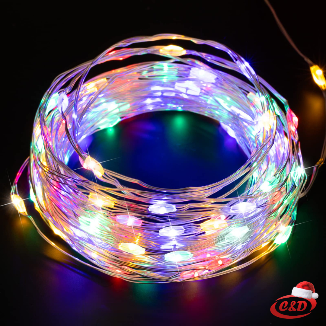 Šarene LED lampice “Mravi” 2 m na fleksibilnoj silikonskoj žici, baterijsko napajanje