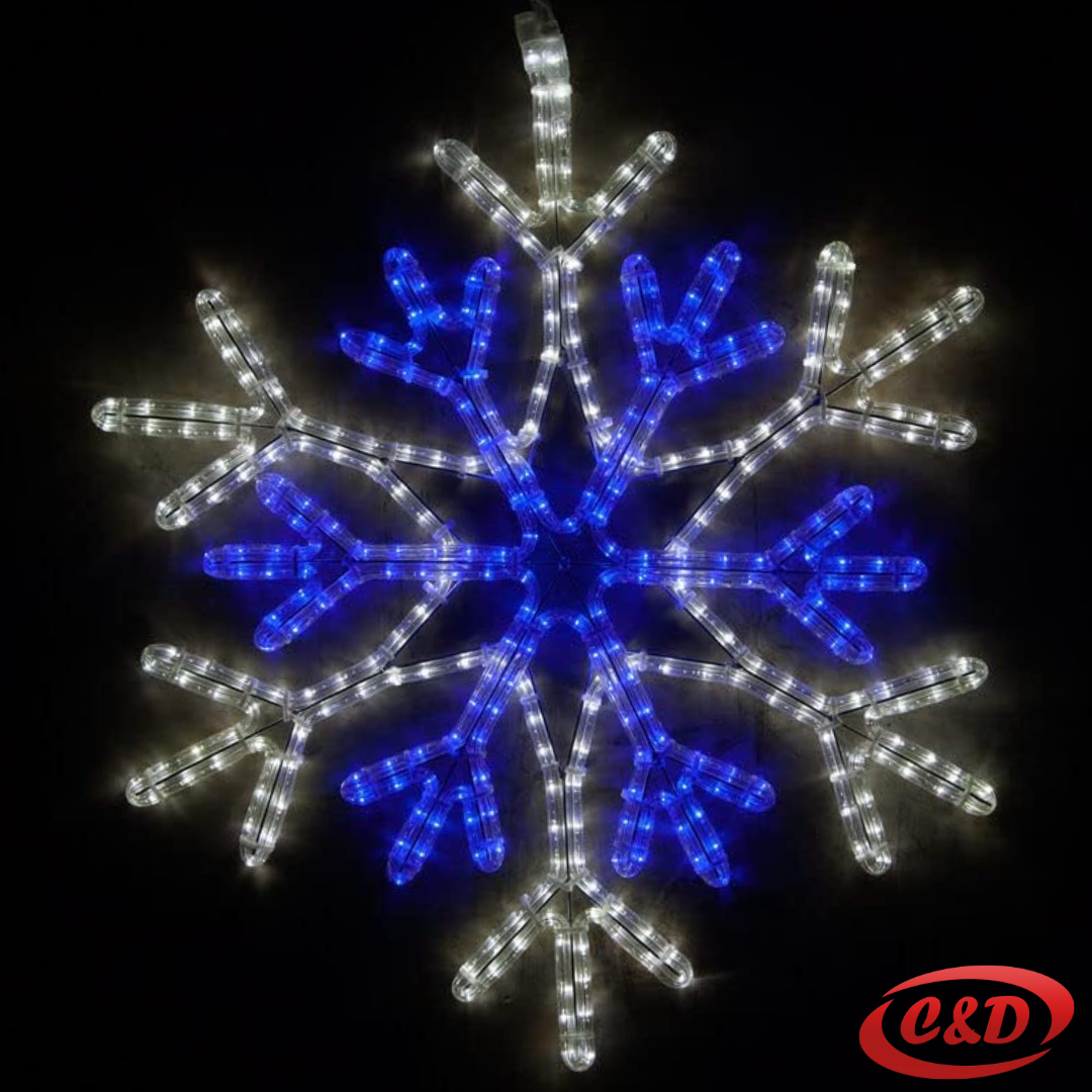 Pahulja; LED; 70 cm; Flash; Plava-Bijela - Slika 2