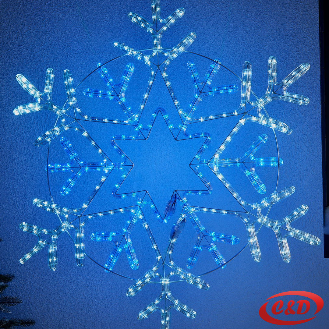 LED dekorativni obruč Ø70 cm, bijelo-plavi LED, IP44, električni priključak