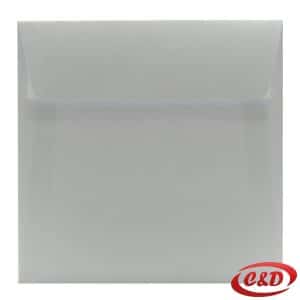 Kvadratna Ice White koverta dimenzija 16 × 16 cm u hladnoj bijeloj boji