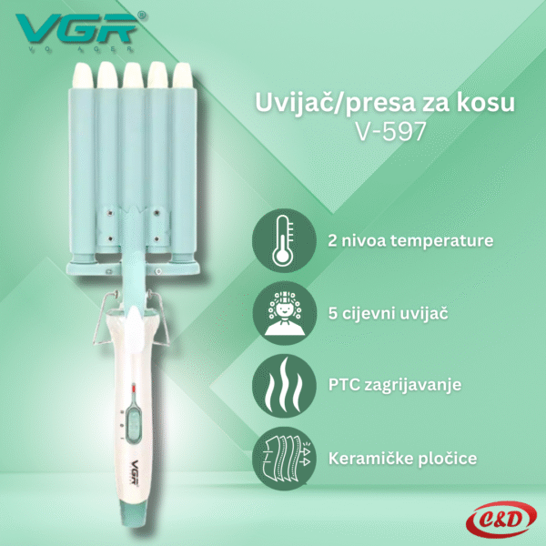Uvijač/presa za kosu; VGR V-597 - Slika 4