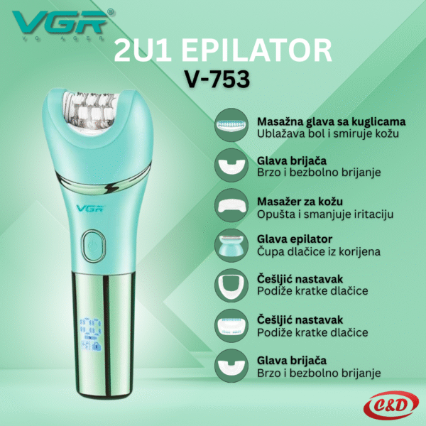 Epilator 2u1; VGR V-753 - Slika 4