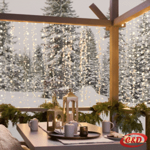 Lampice; LED; Zavjesa sa kristalima; 3×3 m; Toplo Bijela