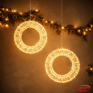 Svjetleći LED vijenac promjera 36 cm sa 960 LED lampica u zlatnoj boji, luksuzna blagdanska dekoracija
