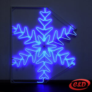 Svjetleći novogodišnji oblik s okvirom i nosačima – LED dekoracija za banderu