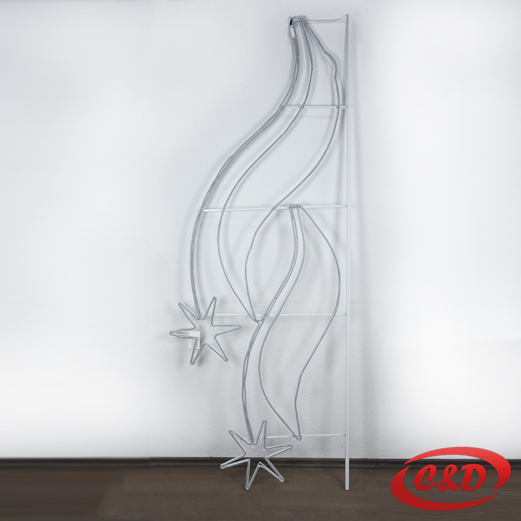 Svjetleći novogodišnji oblik s okvirom i nosačima – LED dekoracija za banderu - Slika 2