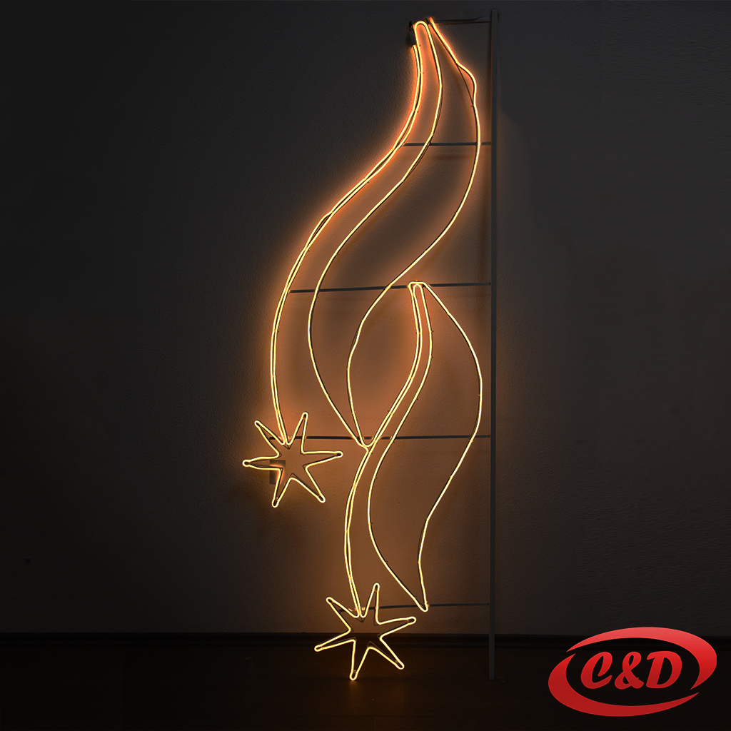 Svjetleći novogodišnji oblik s okvirom i nosačima – LED dekoracija za banderu