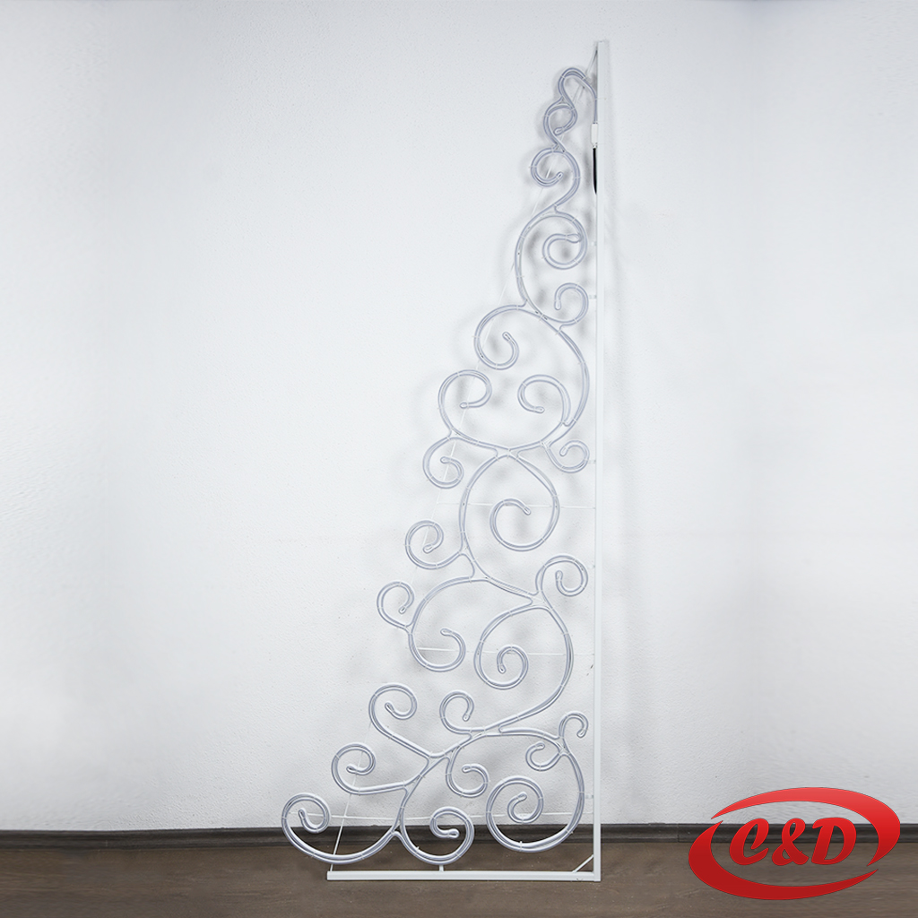 Svjetleći novogodišnji oblik s okvirom i nosačima – LED dekoracija za banderu - Slika 2