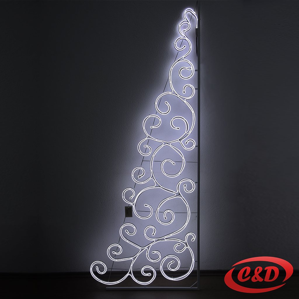 Svjetleći novogodišnji oblik s okvirom i nosačima – LED dekoracija za banderu