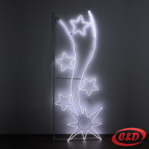 Svjetleći novogodišnji oblik s okvirom i nosačima – LED dekoracija za banderu