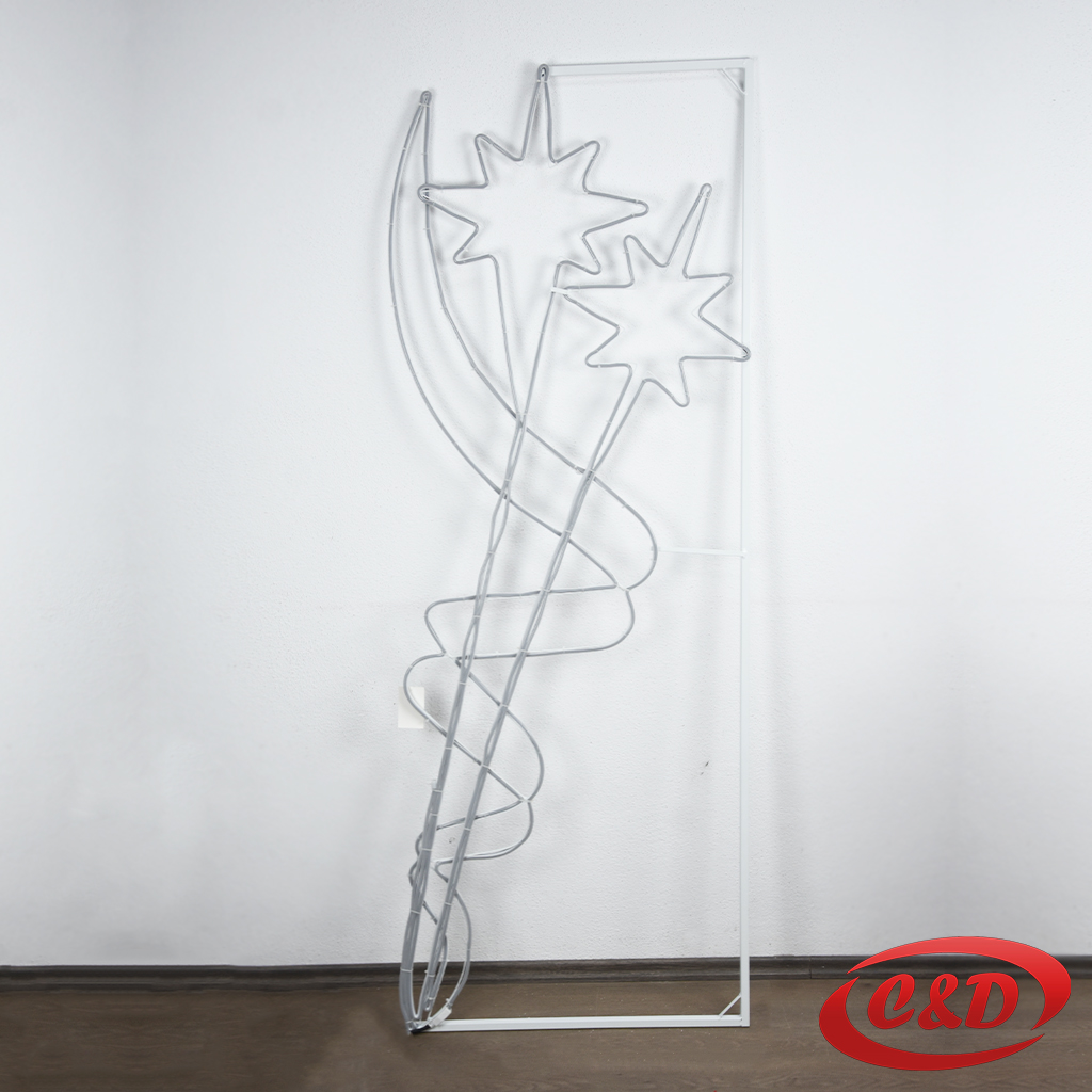 Svjetleći novogodišnji oblik s okvirom i nosačima – LED dekoracija za banderu - Slika 2